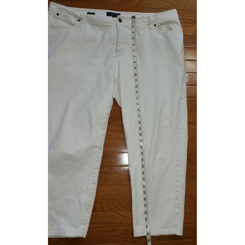 Talbots Women's  Jeans Straight Ankle Heritage Hi Rise White 5‎ Pocket 20W - Picture 3 of 6